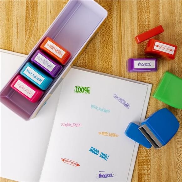 Teacher Stamps‎ - Self Inking Motivational Encouraging and Colorful Set for - Picture 2 of 8